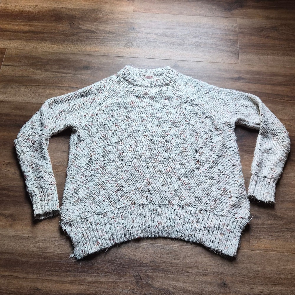 Mossimo Supply Co Womens XS Confetti Chunky Knit Sweater Cream Metallic Fleck